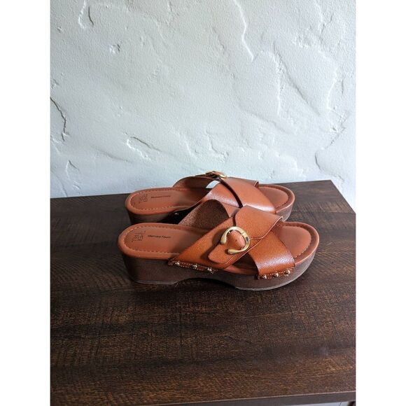 Time And Tru Platform Memory Foam Crossband Clog Sandals - Size 11 - Picture 1 of 9